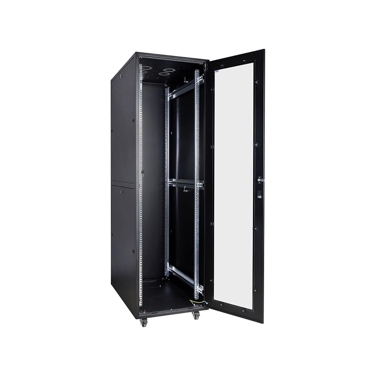 25U 600X1000 DEEP PERF FRONT AND REAR DOORS BLACK 3 Mos Online Tech Store
